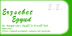 erzsebet egyud business card